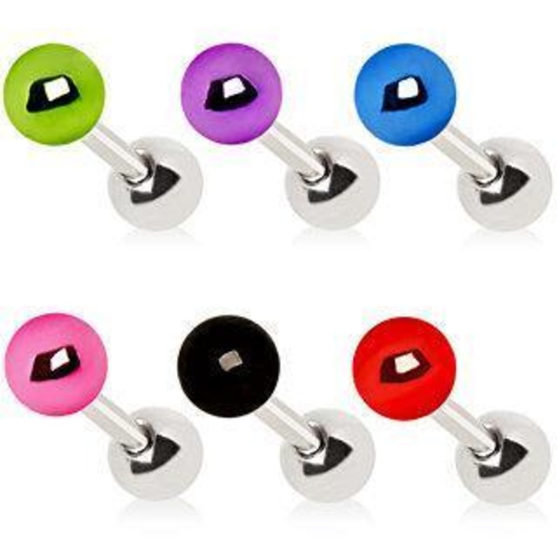 Cartilage Barbell Earring Vacuum Coated Metallic Ball – 1 Piece 16G (1.2mm) Length: 1/4″ (6mm) | Ball-Size: 4mm Black