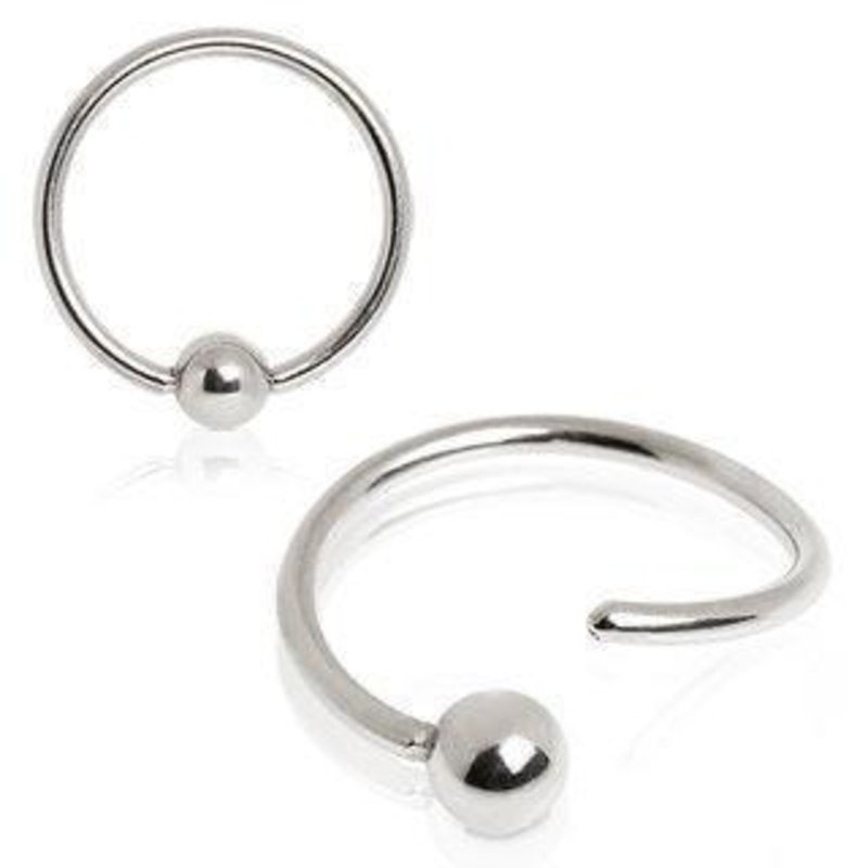 One Side Fixed Bead Captive Bead Ring 14G (1.6mm) Inner Diameter: 1/2″ (12.7mm) | Ball-Size: 4mm