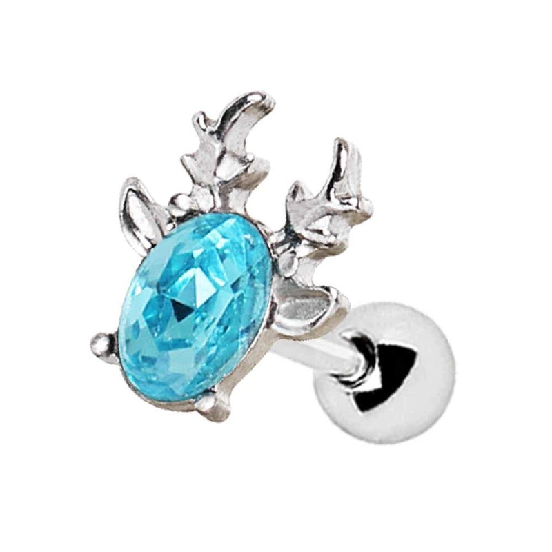 Reindeer Cartilage Barbell Earring – 1 Piece 16G (1.2mm) Length: 1/4″ (6mm)