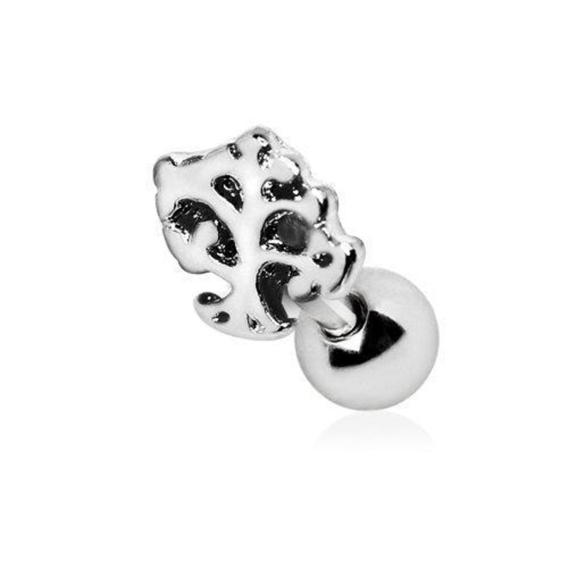 Tree of Life Cartilage Barbell Earring – 1 Piece 16G (1.2mm) Length: 1/4″ (6mm) | Ball-Size: 4mm