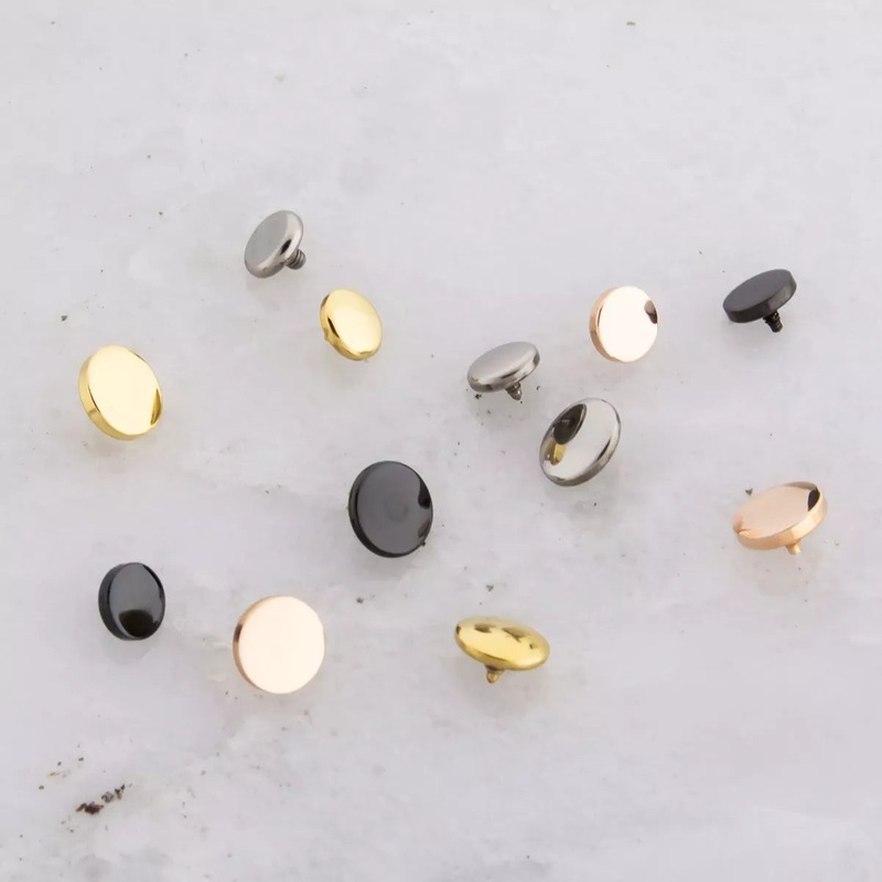 10g, 12g, 14g and 16g, 18g  Pvd Coated Flat Titanium Replacement Disc – 1 Piece #SPLT#6 14G (1.6mm) Head Size: 2.5mm Jewelry: BLACK PVD