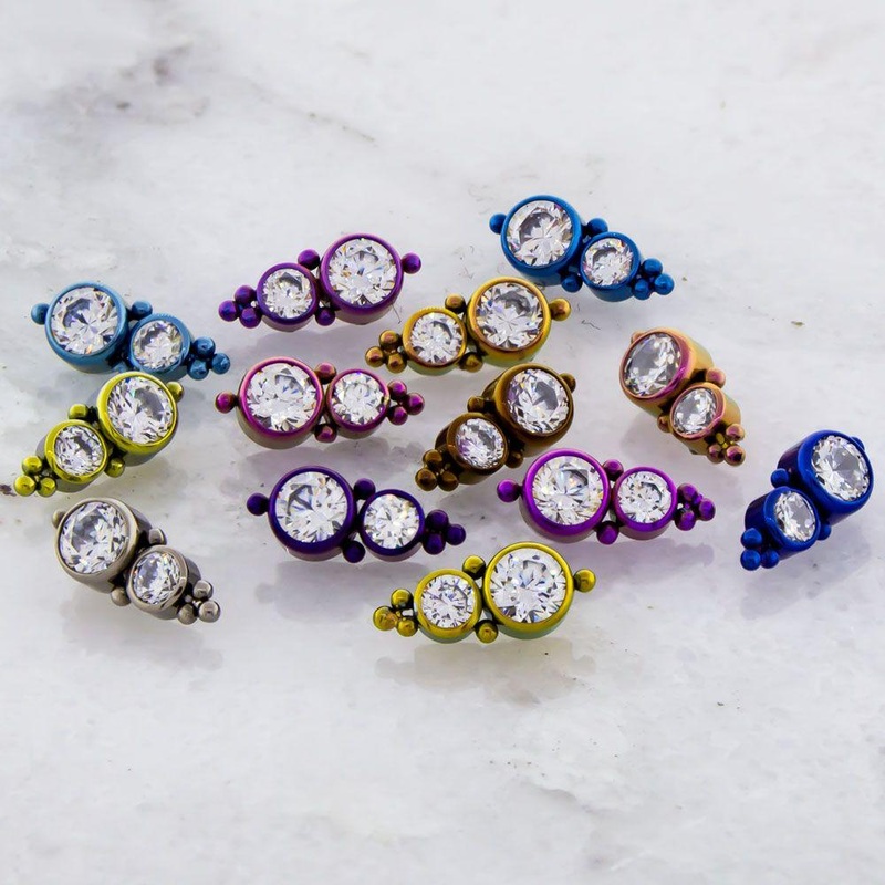 10g, 12g and 14g Beaded Titanium Replacement Head – 1 Piece 14G (1.6mm) . Gem: CLEAR