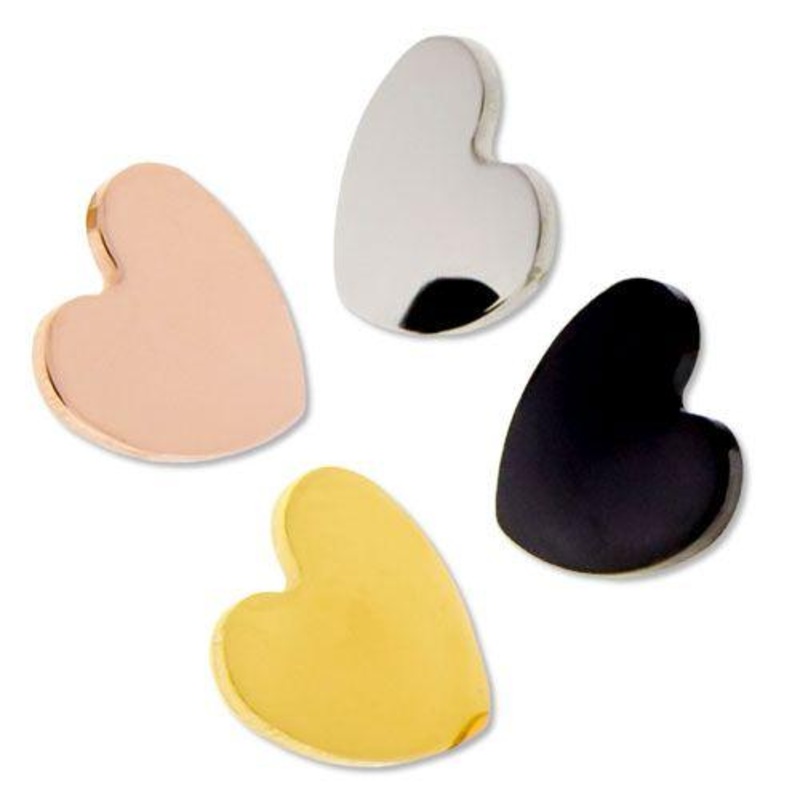 14g 16g/18g Pvd Coated Titanium Heart Threaded End – 1 Piece 14G (1.6mm) . Jewelry: BLACK PVD