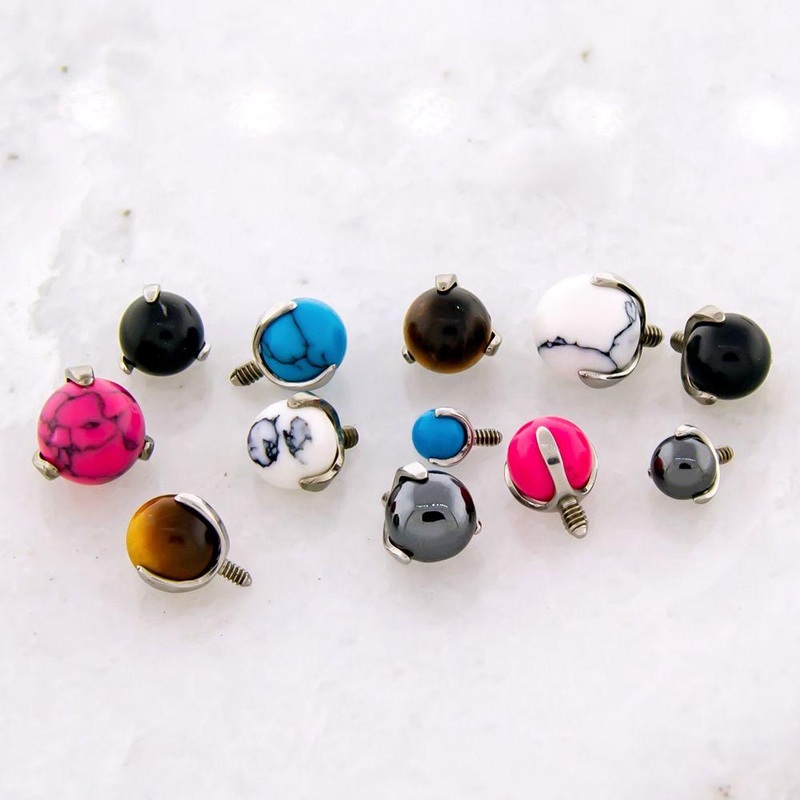 14g Prong Cabochon – 1 Piece 14G (1.6mm) Head Size: 3mm Gem: HEMATITE