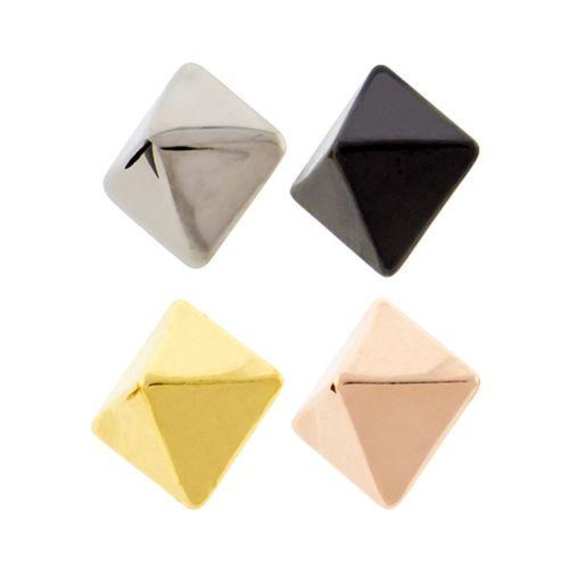 14g Pvd Coated Titanium Pyramid Stud Replacement Heads – 1 Piece 14G (1.6mm) Head Size: 4mm Jewelry: BLACK PVD