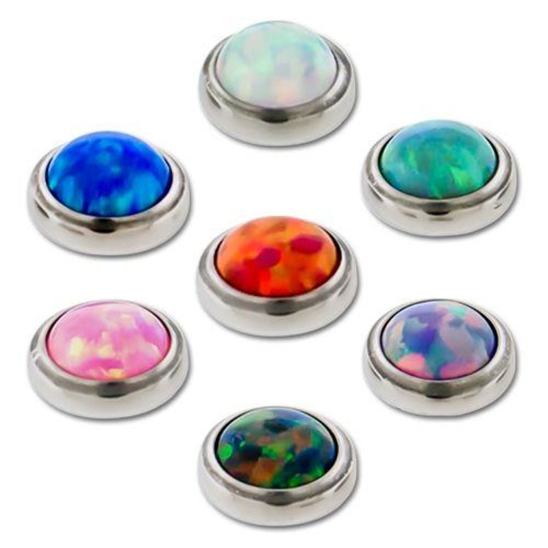 14g Synthetic Opal Replacement Heads – 1 Piece 14G (1.6mm) Head Size: 3mm Gem: BLACK OPAL