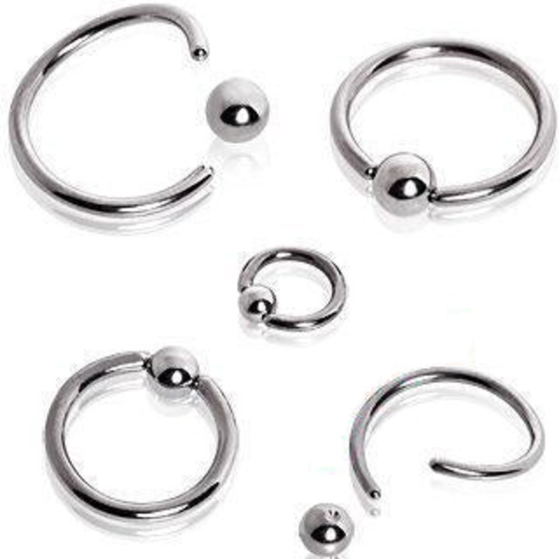 Annealed Captive Bead Ring 14G (1.6mm) Inner Diameter: 1/2″ (12.7mm) | Ball-Size: 4mm