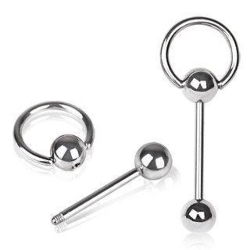 Slave Ring Tongue Barbell 14G (1.6mm) Length: 5/8″ (16mm)