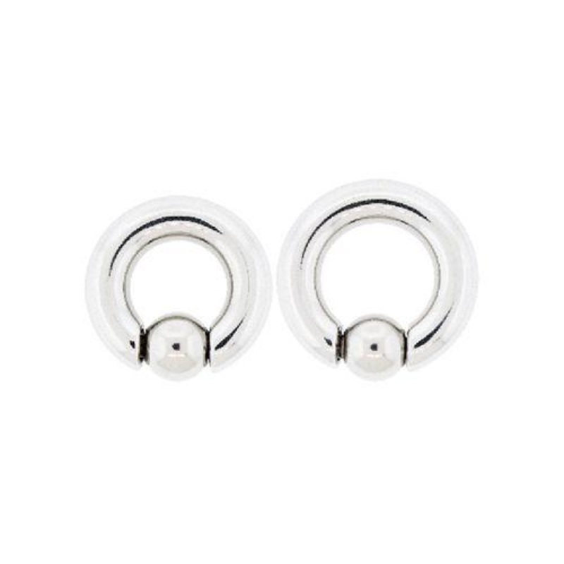 00g Spring Loaded Captive Bead Ring – 1 Piece 00G (10mm) Inner Diameter: 3/4″ (19mm) | Ball-Size: 12mm