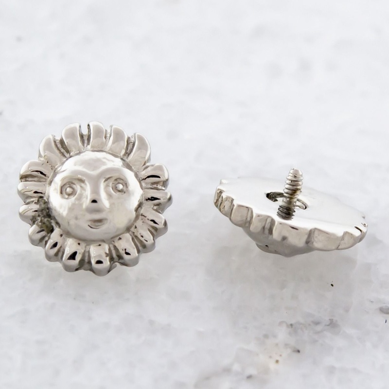 16g/18g Internally Threaded Replacement Head w/ Sun – 1 Piece 16G (1.2mm) . Jewelry: HIGH POLISH