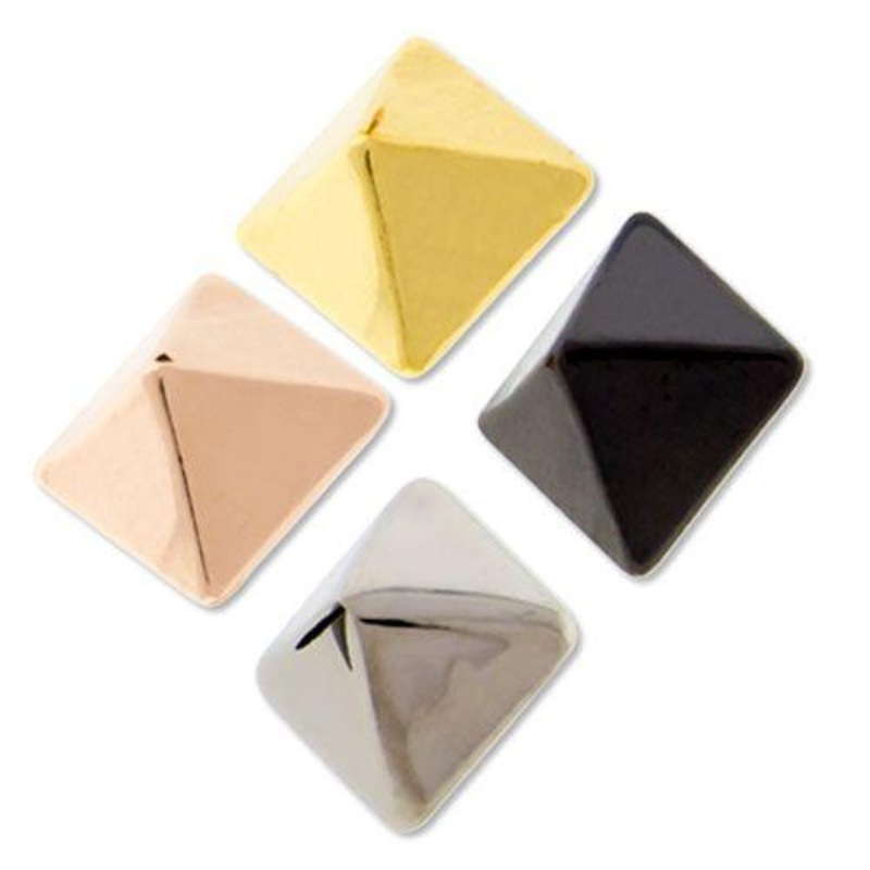 16g/18g Pvd Coated Titanium Pyramid Stud Replacement – 1 Piece 16G (1.2mm) Head Size: 4mm Jewelry: BLACK PVD