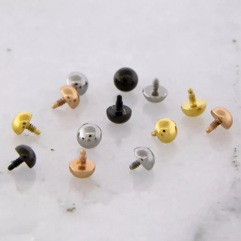 16g/18g Titanium Dome Replacement Heads – 1 Piece #SPLT#6 16G (1.2mm) Head Size: 3mm Jewelry: BLACK PVD