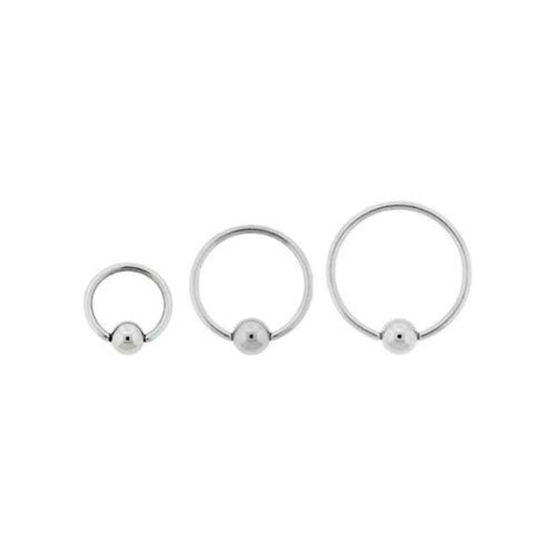 20g Captive Bead Rings – 1 Piece #SPLT#12 20G (0.8mm) Inner Diameter: 1/4″ (6mm) | Ball-Size: 3mm