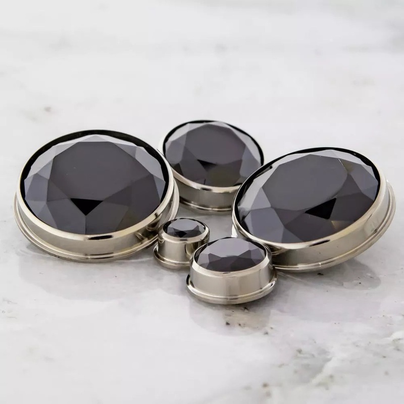 Black SWAROVSKI Gem Insert – 1 Piece #SPLT#2 00G (10mm) . Gem: BLACK