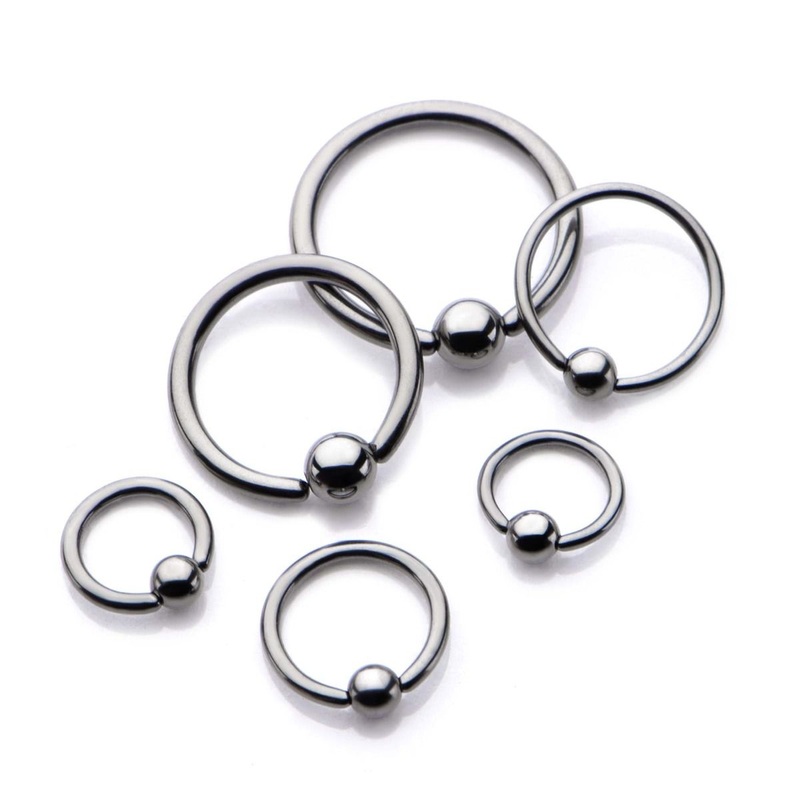 Niobium Captive Bead Ring CBR Captive Bead Ring Titanium Ball 14G (1.6mm) Inner Diameter: 5/16″ (8mm) | Ball-Size: 4mm