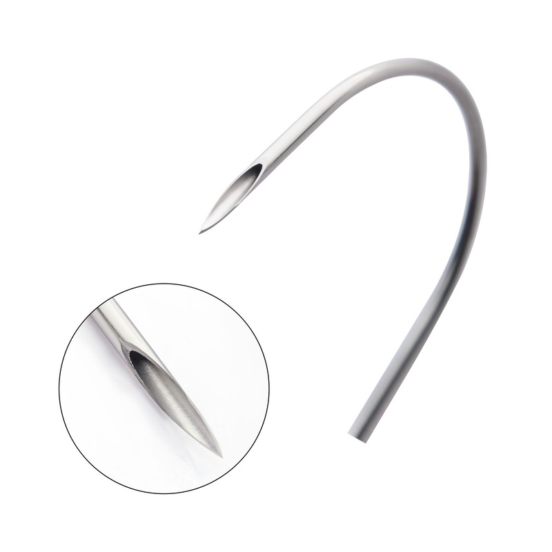 Sterilized Tri-Bevel Laser Sharpened Curved Needles 40pcs per pack – 1 Pack 14G (1.6mm) Length: 79mm (L)