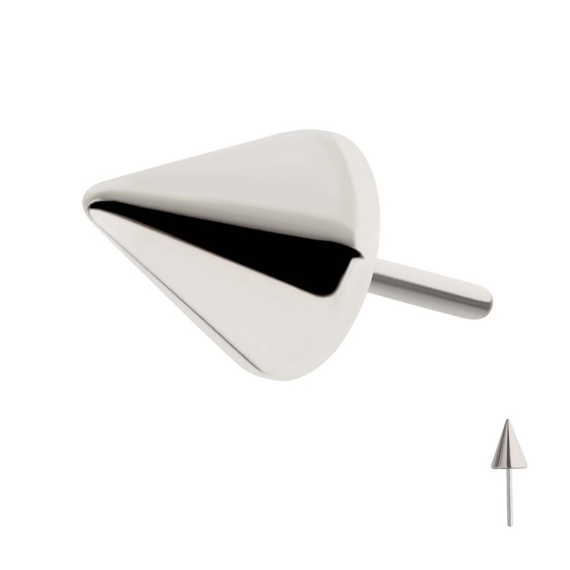 Titanium Threadless Spike Top . Top: 3mm (L) x 3mm (W)