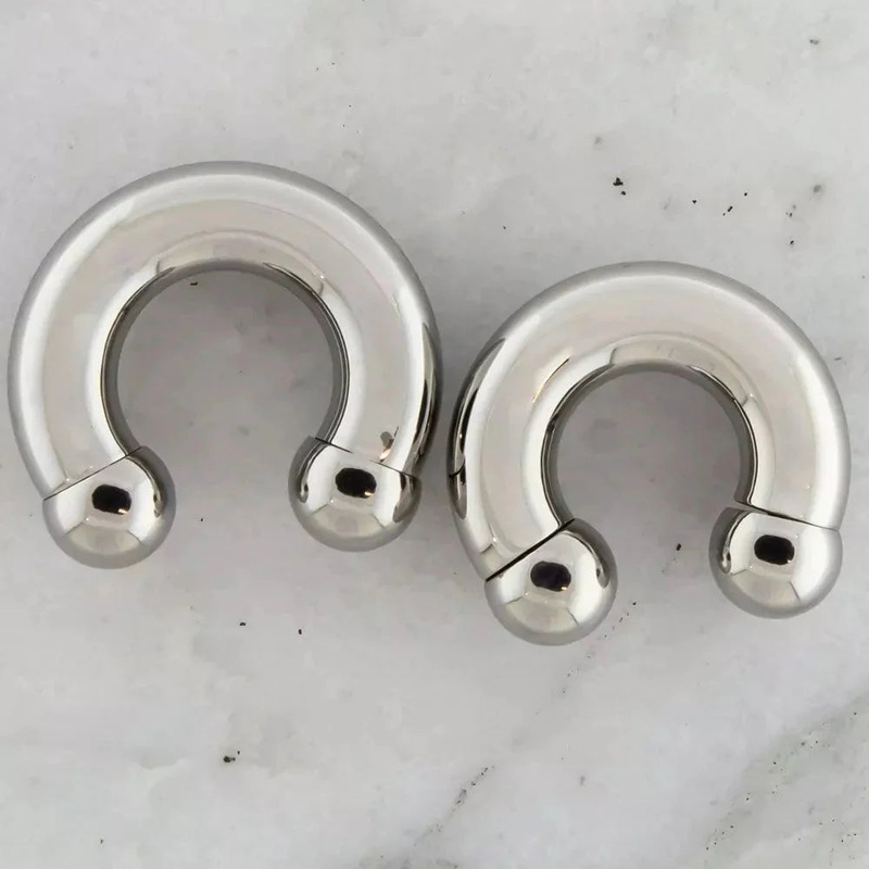 00g Internally Threaded Circular Barbell Horseshoe Barbell – 1 Piece – #SPLT#1 00G (10mm) Inner Diameter: 3/4″ (19mm) | Ball-Size: 9mm