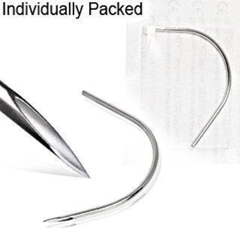 50 Pieces Individually Packed and EO Gas Sterilized Curved Needle Package – 1 Box 14G (1.6mm)