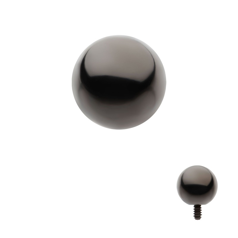 Black PVD Titanium Internally Threaded Ball Top 16G (1.2mm) Top: 4mm