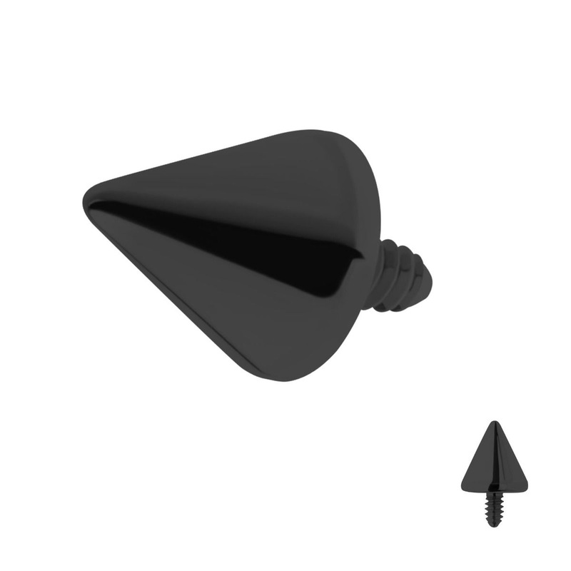 Black PVD Titanium Internally Threaded Spike Top 16G (1.2mm) Top: 3mm (L) x 3mm (W)