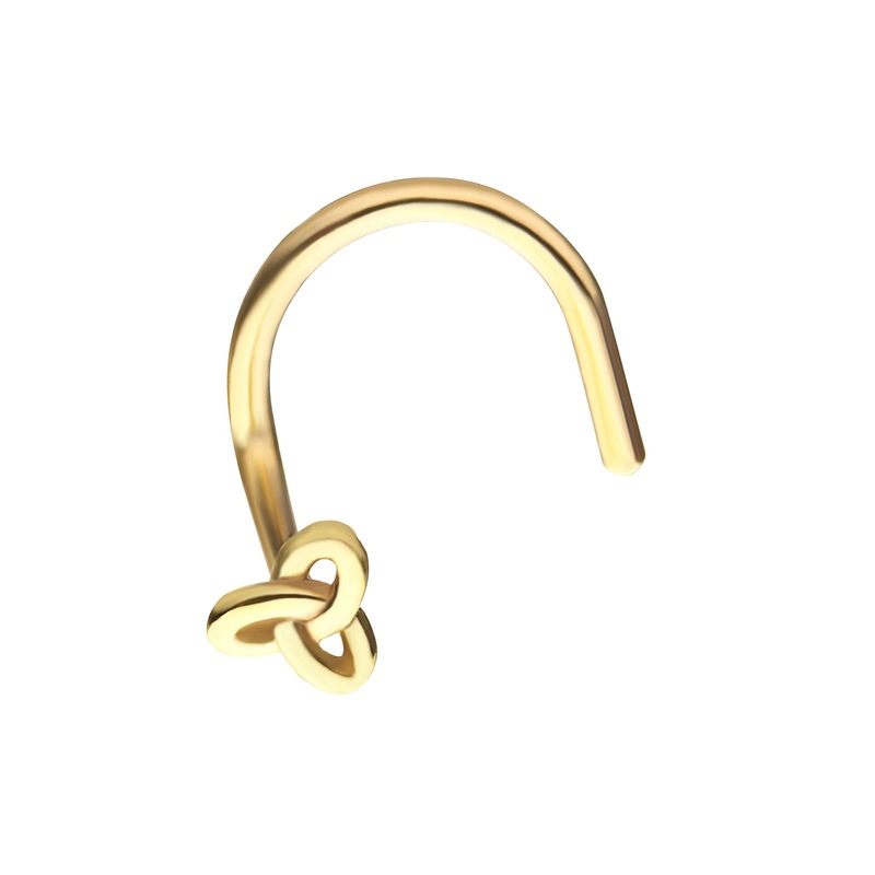 Celtic Knot Top Nose Screw – 14kt Gold