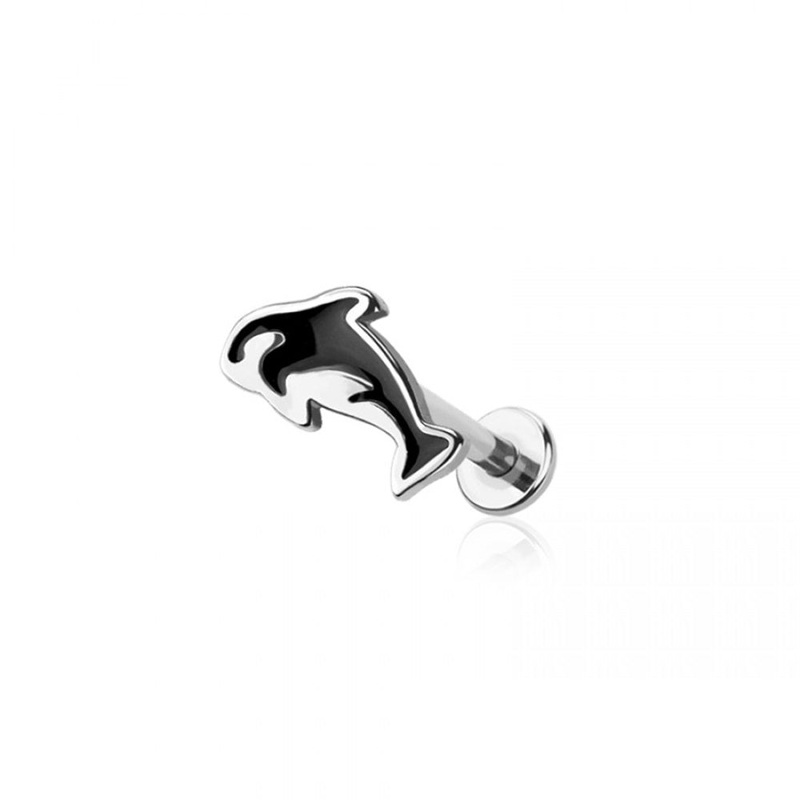 Orca Whale Flat Back Stud – 316L Stainless Steel