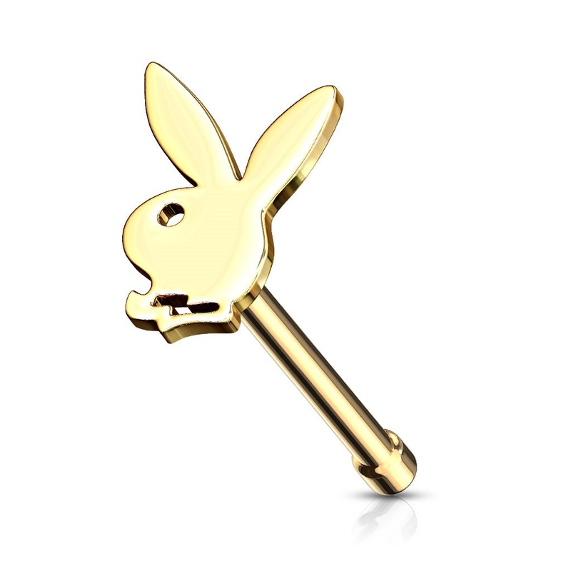 Playboy Bunny Nose Bone Stud – 316L Stainless Steel Gold