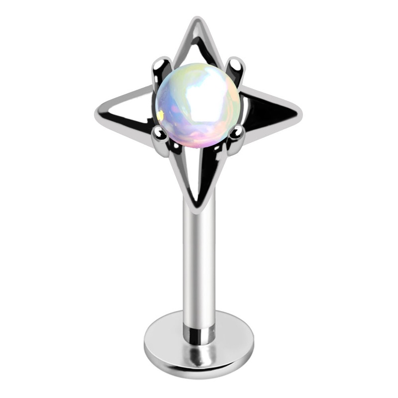 Moonlight Stone North Star Flat Back Stud – 316L Stainless Steel