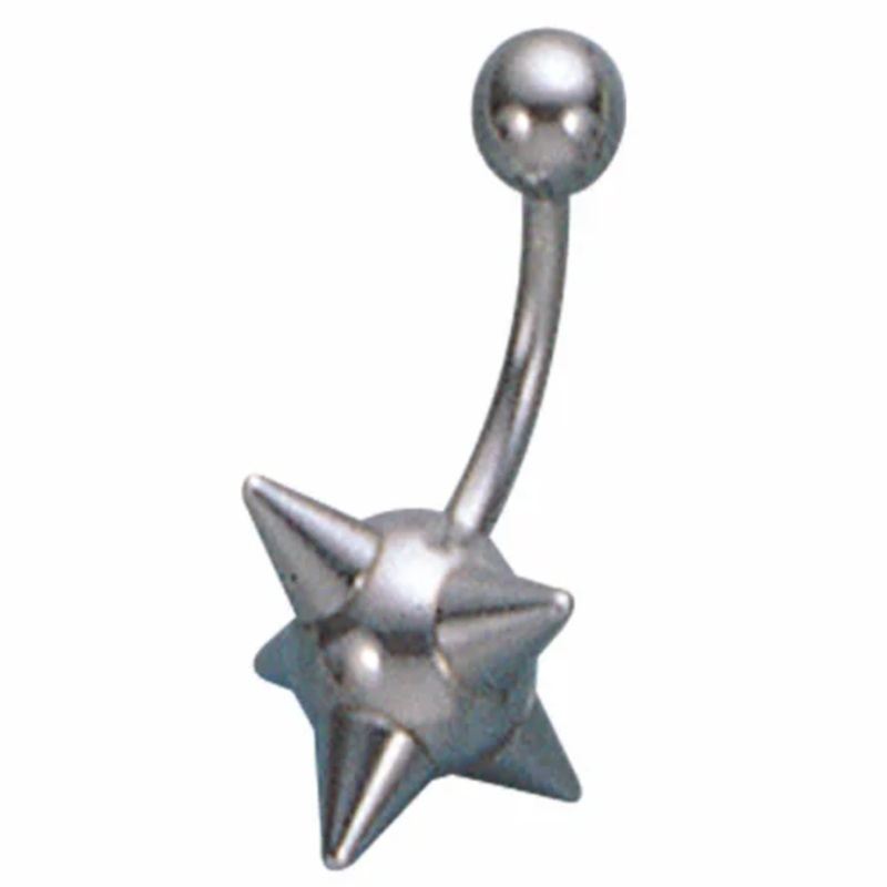 Spike Ball Belly Button Ring – 316L Stainless Steel