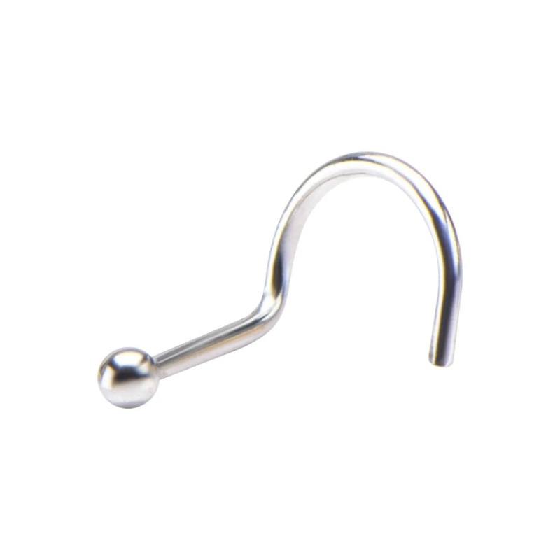 Ball Top Nose Screw – 14kt White Gold