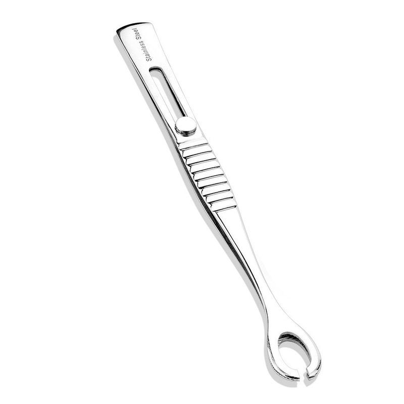 Multi Purpose Body Piercing Standard Forester Slotted Tweezer Body Piercing Tool with Sliding Easy Lock – Stainless Steel
