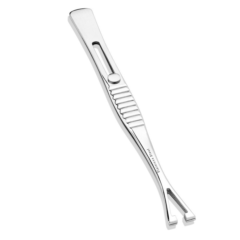 Multi Purpose Body Piercing Standard Pennington Slotted Tweezer Body Piercing Tool with Sliding Easy Lock – Stainless Steel