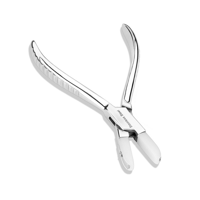Nose Ring Pliers with Hard Nylon Plastic Jaws, Perfect for Bending Nose Fish Tails – Stainless Steel