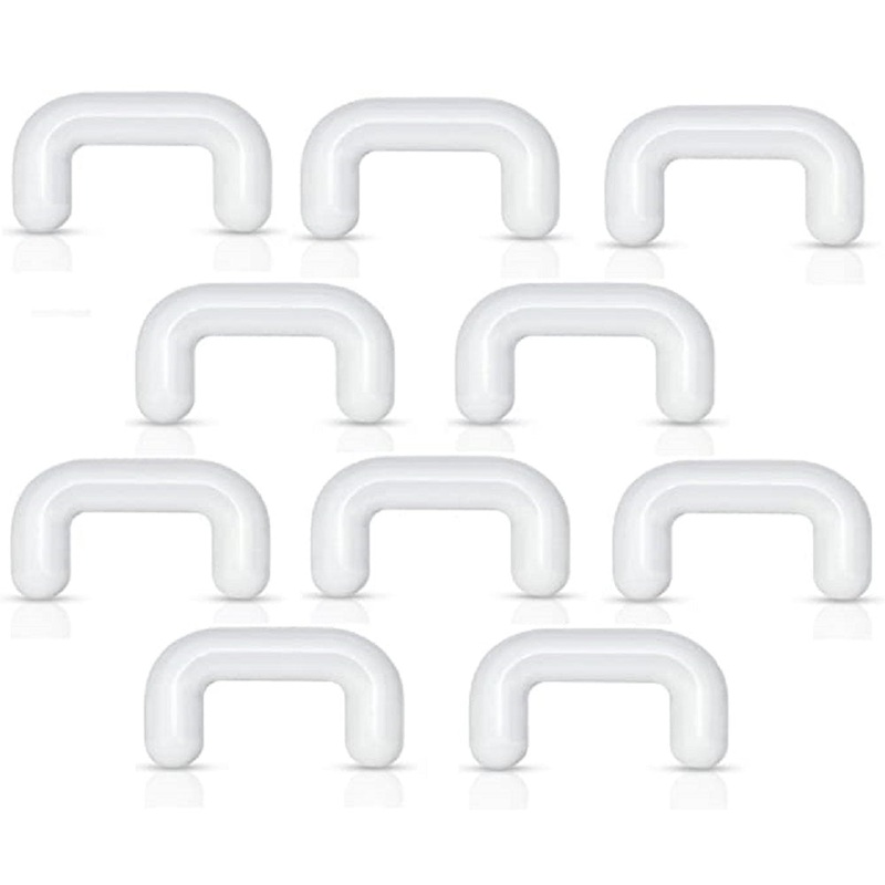 Set of 10 Clear Acrylic Septum Ring Retainers 1.2mm (16GA)