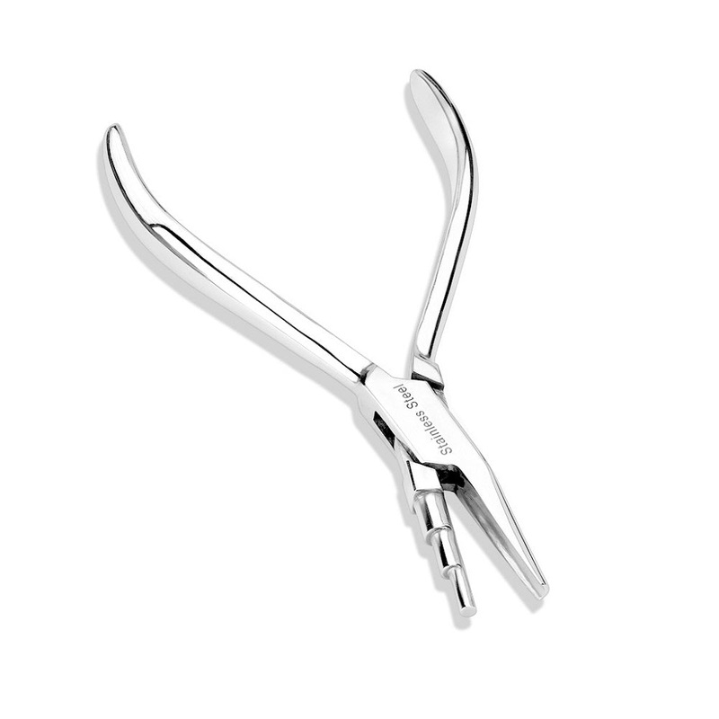 Triple Tiered Nose Ring Bending Pliers for Loops and Coils – Stainless Steel
