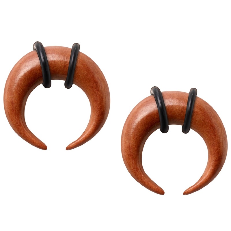 Organic Sawo Wood Pincher Taper Plugs with O Rings 3mm (8GA)