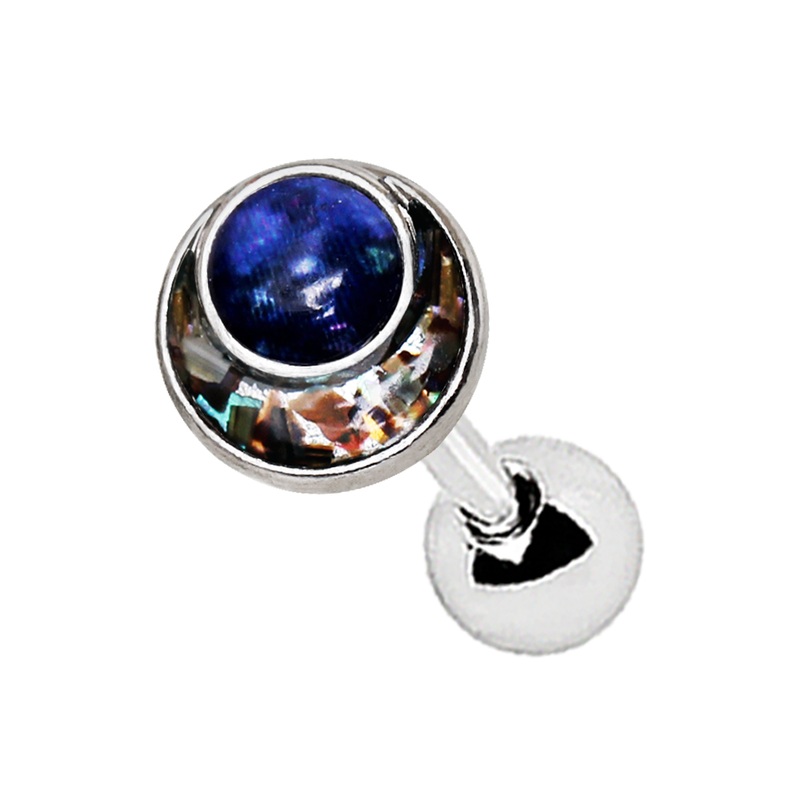 Celestial Galaxy Abalone Shell Inlay Cartilage/Helix Stud Earring – Stainless Steel