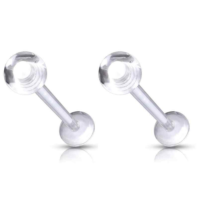 Clear Acrylic BioFlex Ball Top Retainers – Pair