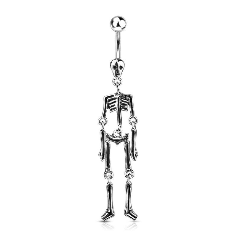 Skeleton Dangling Belly Ring – Stainless Steel