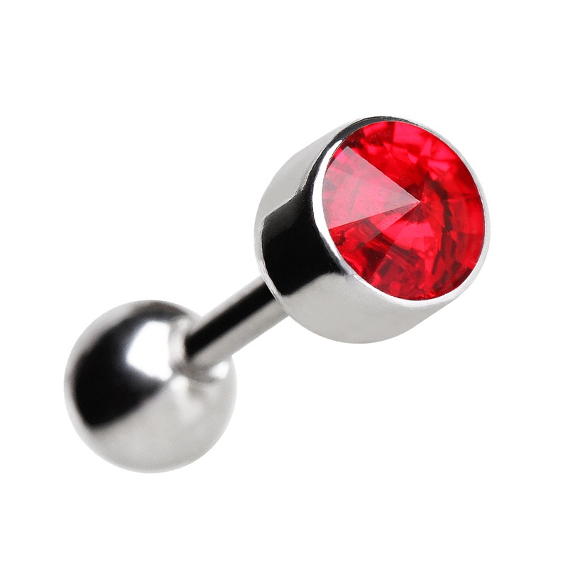 Faceted Bezel Set CZ Crystal Cartilage Helix Tragus Stud Earring – 316L Surgical Steel Clear