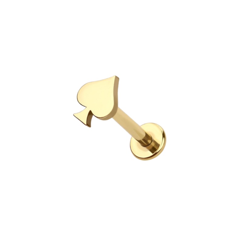 Internally Threaded Spade Top Flat Back Stud – 316L Stainless Steel Black