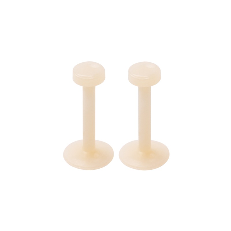 Pair of Flesh Tone Flexible Bioflex Removable Push Top Piercing Retainers – Pair Light 10mm (3/8″)