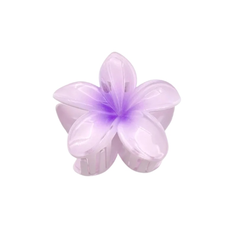 Plumeria Flower Claw Hair Clip Purple