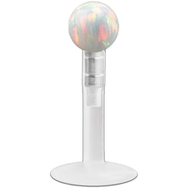 Bioflex and Push-in Opal Ball Top Stud – 316L Stainless Steel White 6mm (1/4″)