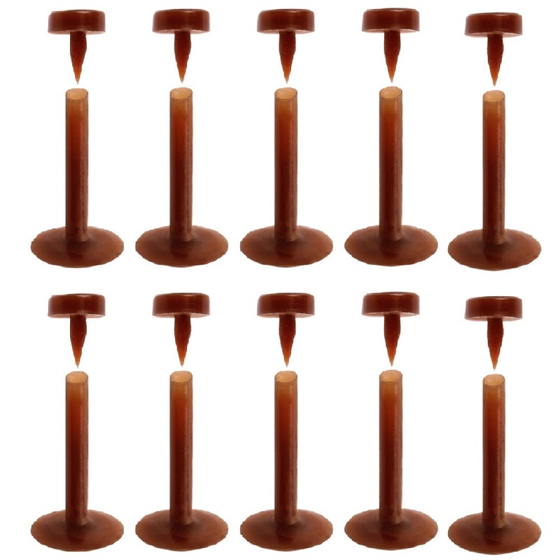 Set of 10 Flesh Tone Flexible Bioflex Removable Push Top Piercing Retainers Dark 8mm (5/16″)
