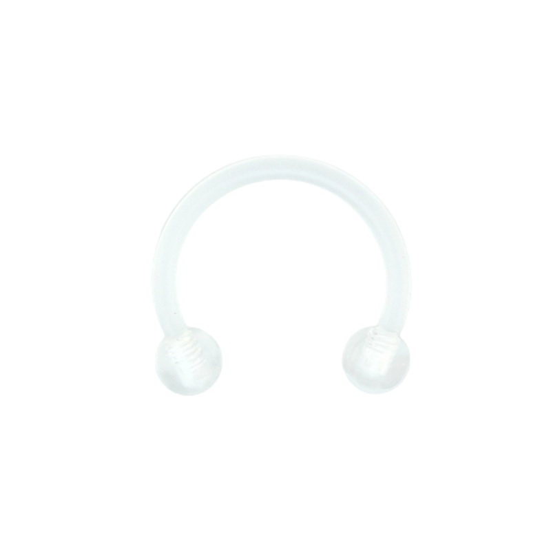 Clear Bioflex Flexible Septum Ring Circular Barbell Retainer 8mm (5/16″)