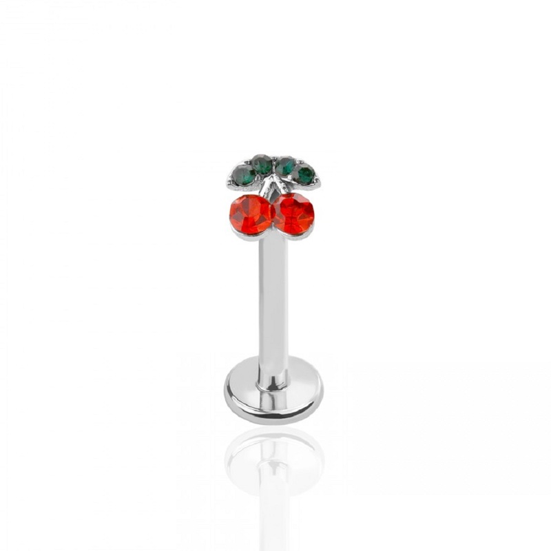 CZ Crystal Red Cherry Top Flat Back Stud – 316L Stainless Steel