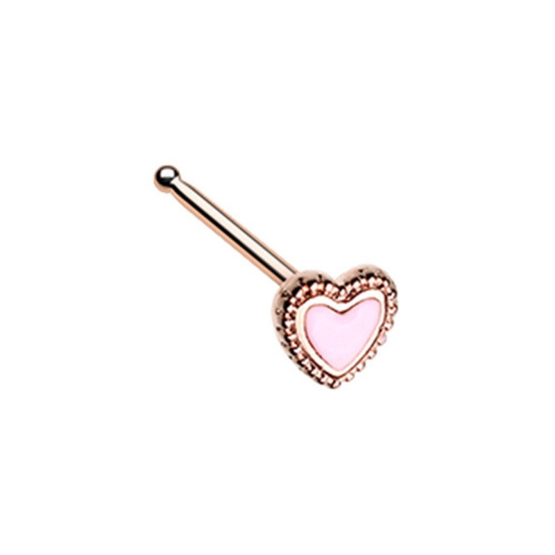 Doily Valentine Heart Nose Bone Stud – Stainless Steel