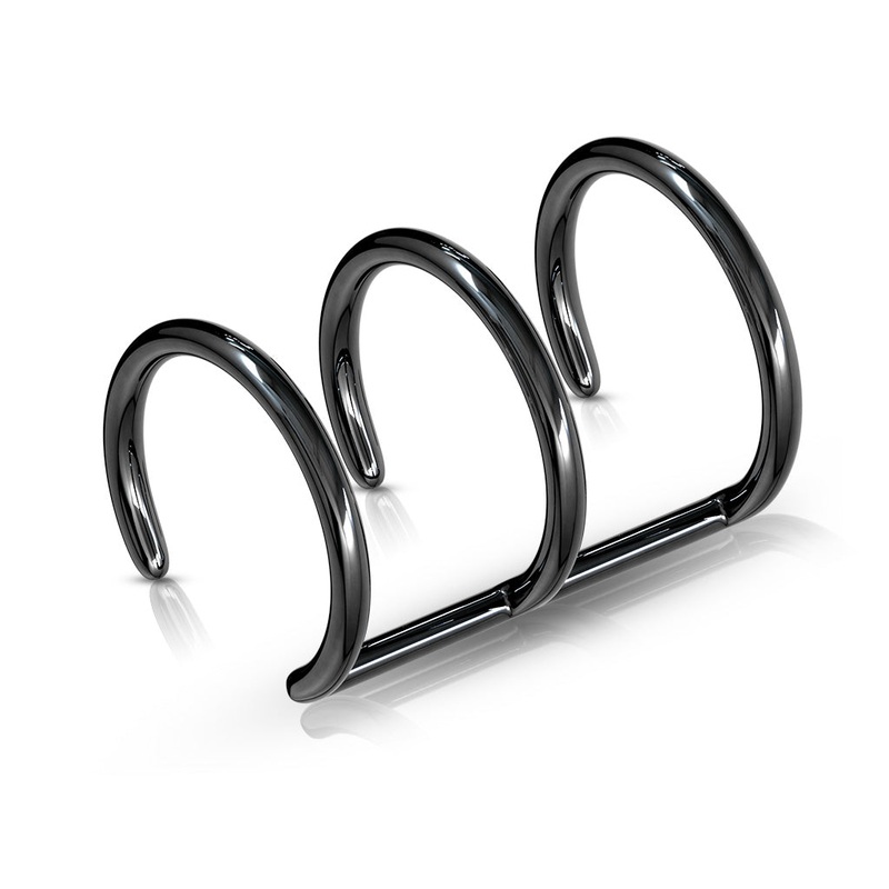 Non-Piercing Triple Closure Faux Cartilage Clip-On Wrap Ring – 316L Stainless Steel Gold